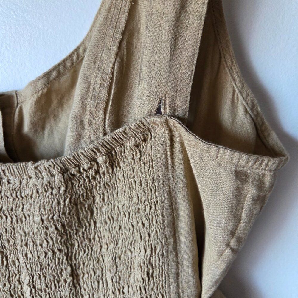 NWT AMERICAN EAGLE TAN LINEN BLEND BUTTONED JUMPSUIT SIZE M - Picture 13 of 16